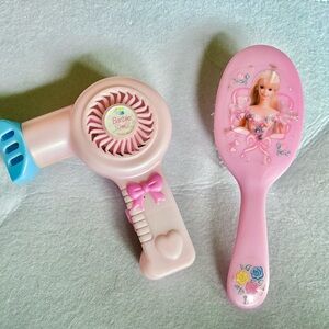 1997 Barbie Pink and Blue Hair Styling Tools Set